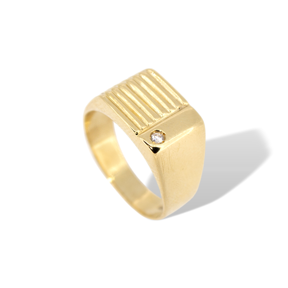 Ring Idee Preziose dal 1987 Man in Yellow Gold Diamante 0.02 Ct IP.AK18G/5D - IP.AK18G/5D